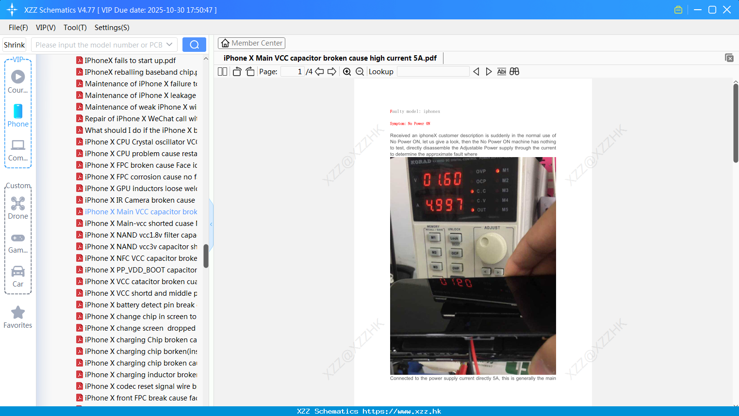 IPhone X Main VCC Capacitor Broken Cause High Current 5A